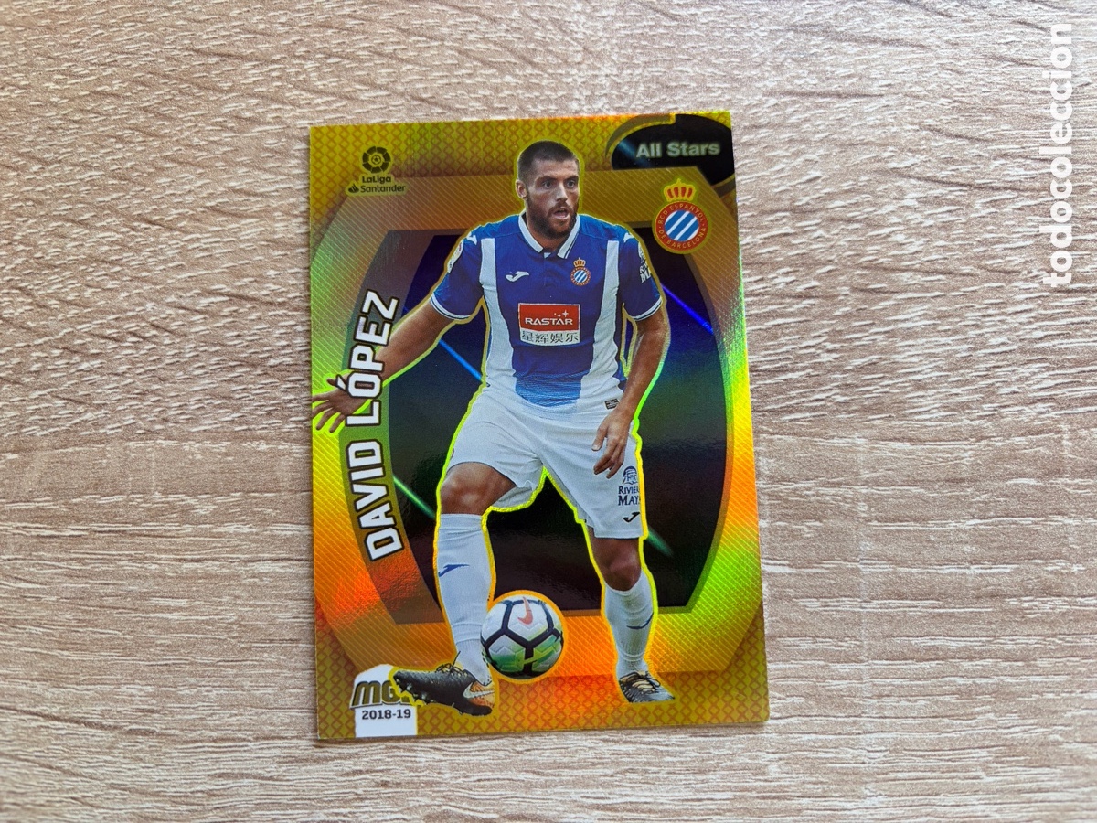 Cromos de f&uacute;tbol: 214 DAVID L&Oacute;PEZ ALL STARS ORO MEGACRACKS MGK 2018 2019 18 19 RCD ESPANYOL