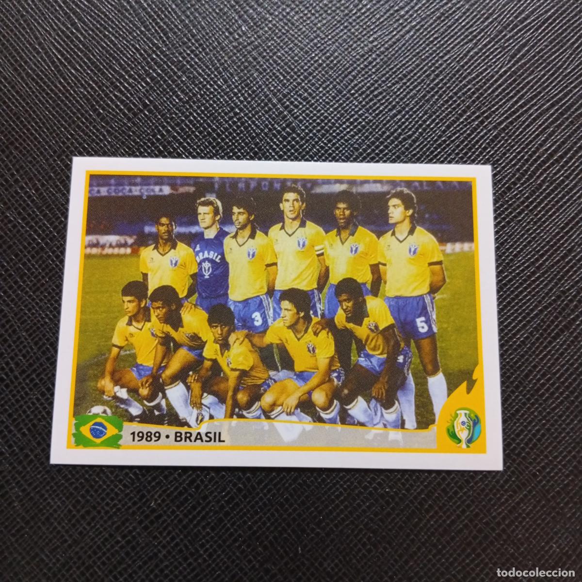 Cromos de f&uacute;tbol: 373 BRASIL BEBETO ROMARIO ALINEACION PANINI COPA AMERICA BRASIL 2019 CROMO FUTBOL 19 - SIN PEGAR