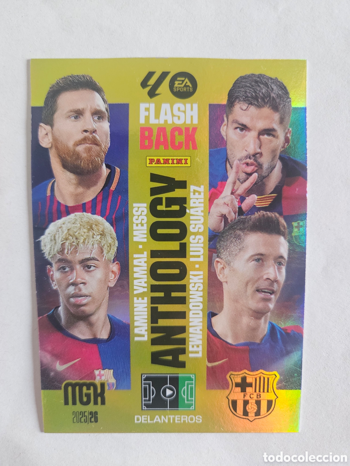 Cromos de f&uacute;tbol: CROMO MEGACRACKS MGK 2025 2026 25 26 PANINI N&ordm; 438 FLASH BACK ANTHOLOGY YAMAL MESSI SU&Aacute;REZ