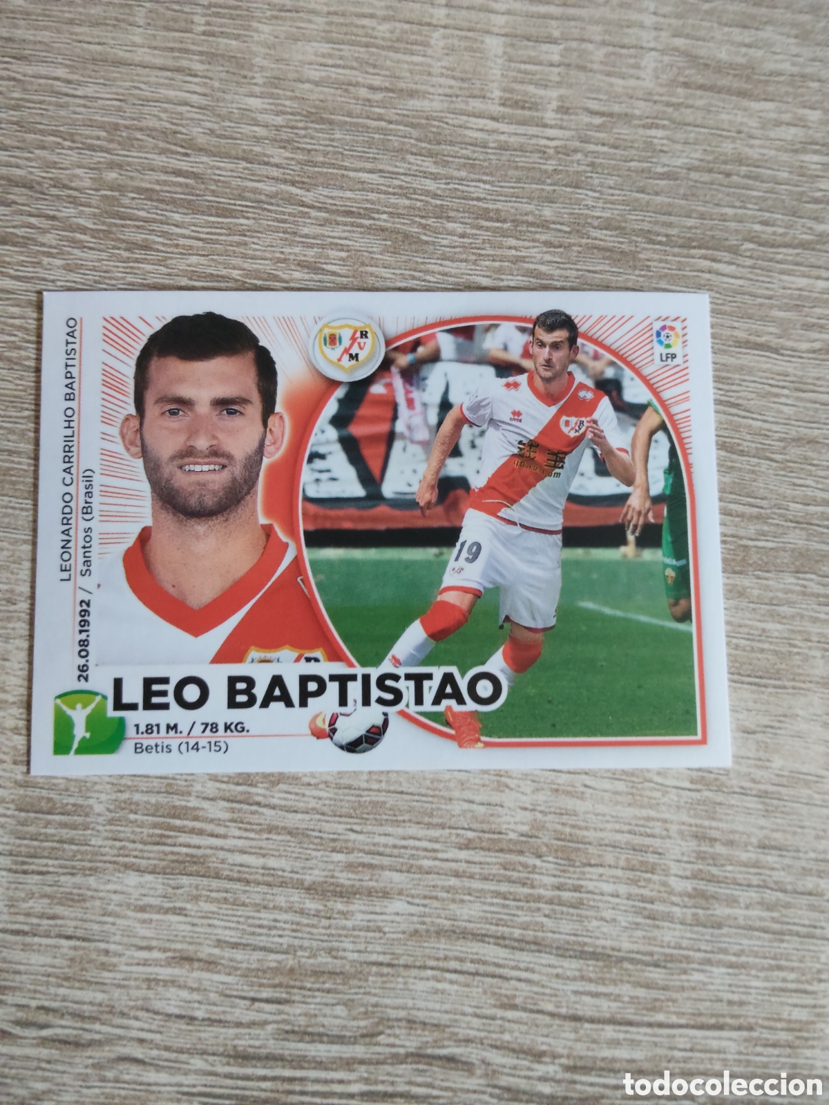 Fu&szlig;ball-Sticker: Leo Baptistao coloca Rayo Vallecano liga 2014 2015 14 15 ediciones este
