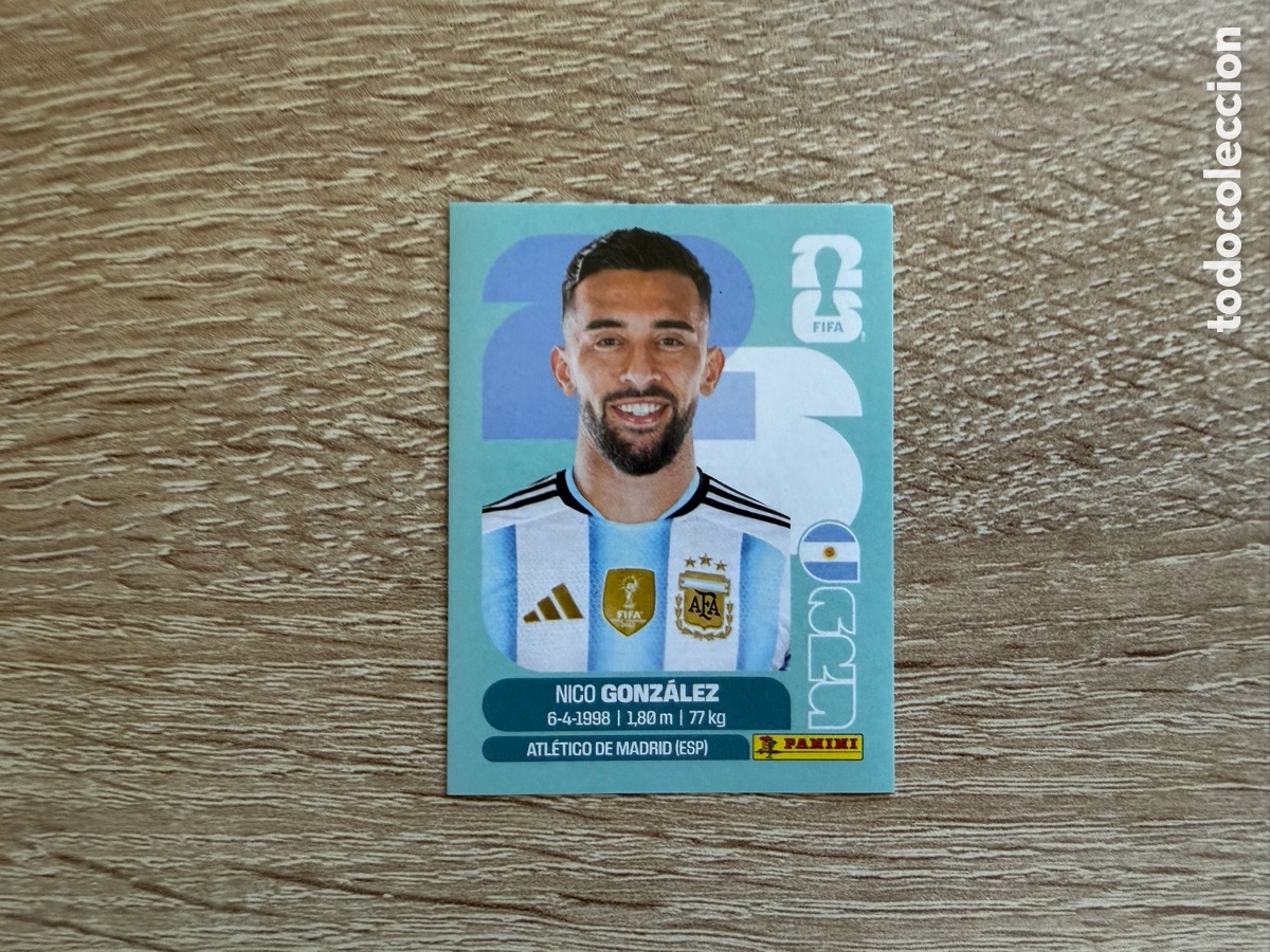 Cromos de f&uacute;tbol: ARG 16 NICO GONZ&Aacute;LEZ PANINI STICKER FIFA WORLD CUP 2026 26 ARGENTINA