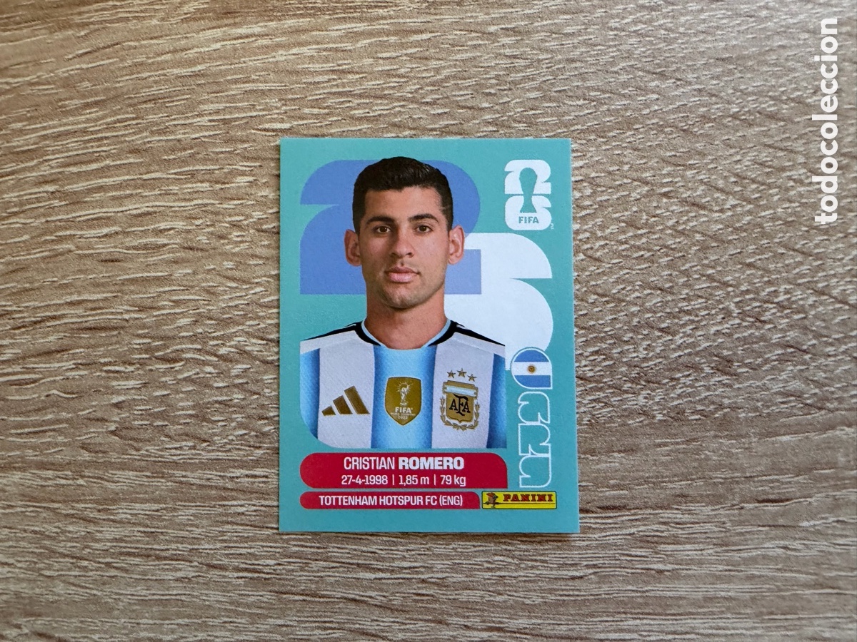 Cromos de f&uacute;tbol: ARG 4 CRISTIAN ROMERO PANINI STICKER FIFA WORLD CUP 2026 26 ARGENTINA