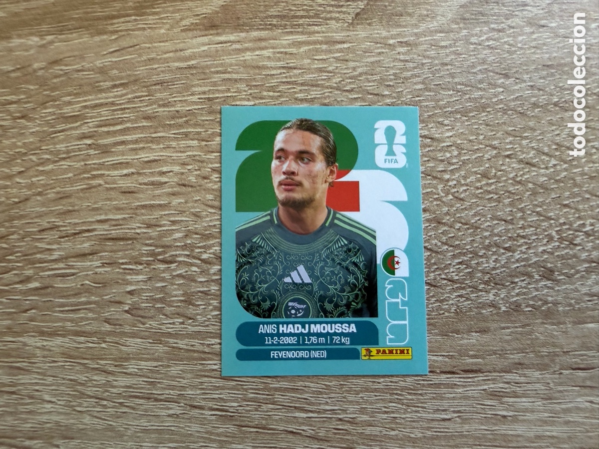 Cromos de f&uacute;tbol: ALG 17 ANIS HADJ MOUSSA PANINI STICKER FIFA WORLD CUP 2026 26 ARGELIA