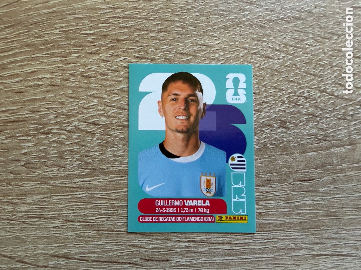 Cromos de f&uacute;tbol: URU 8 GUILLERMO VARELA PANINI STICKER FIFA WORLD CUP 2026 26 URUGUAY
