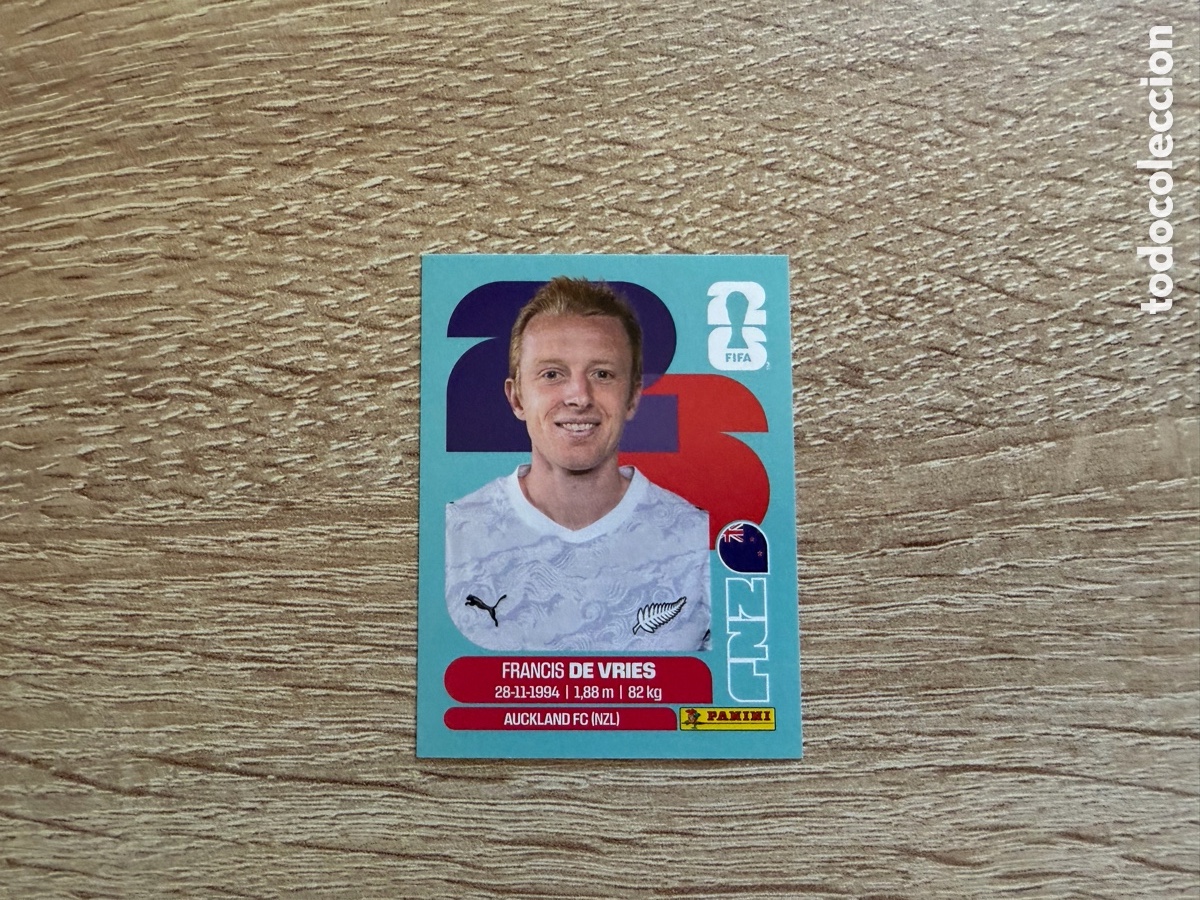 Cromos de f&uacute;tbol: NZL 8 FRANCIS DE VRIES PANINI STICKER FIFA WORLD CUP 2026 26 NUEVA ZELANDA