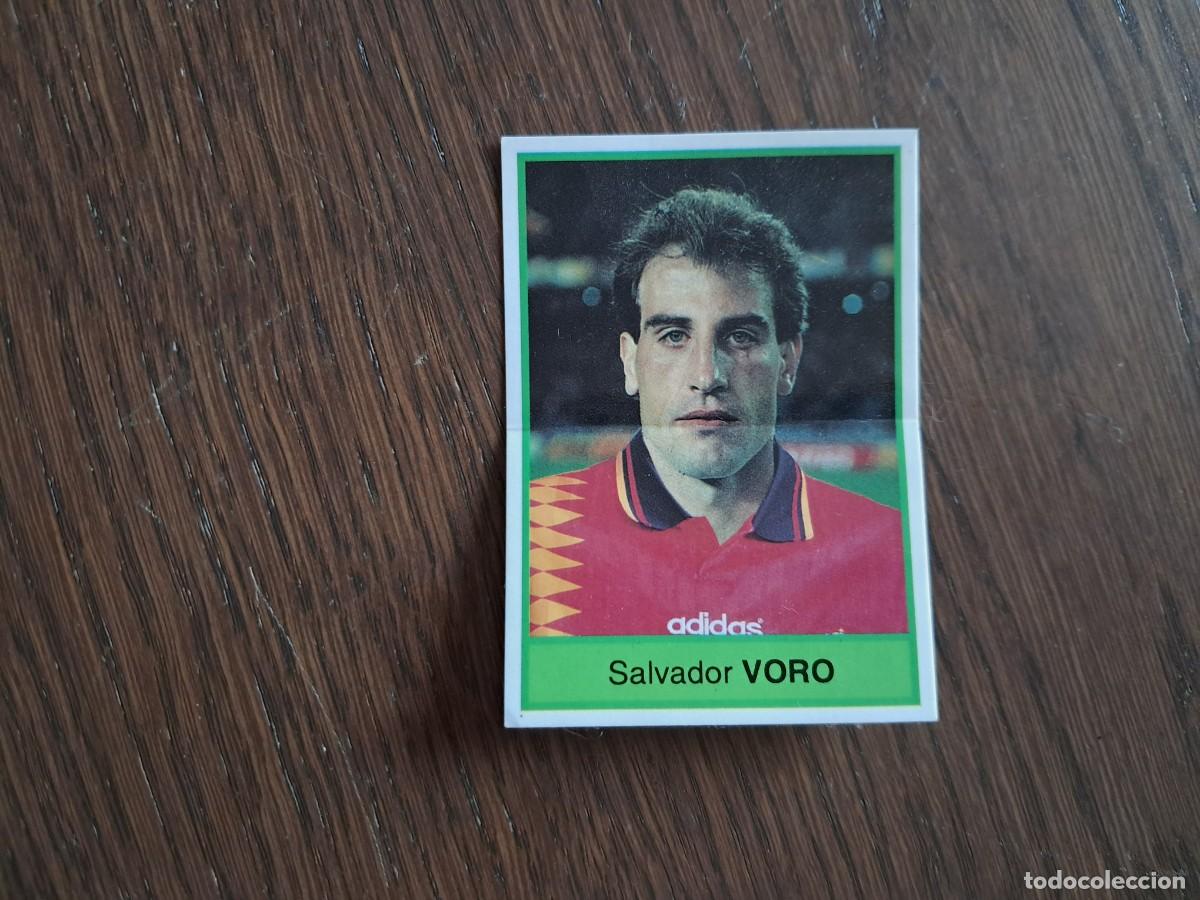Cromos de f&uacute;tbol: cromo adhesivo de bollycao, selecci&oacute;n espa&ntilde;ola de futbol, USA 1994, Salvador Voro, sin pegar.