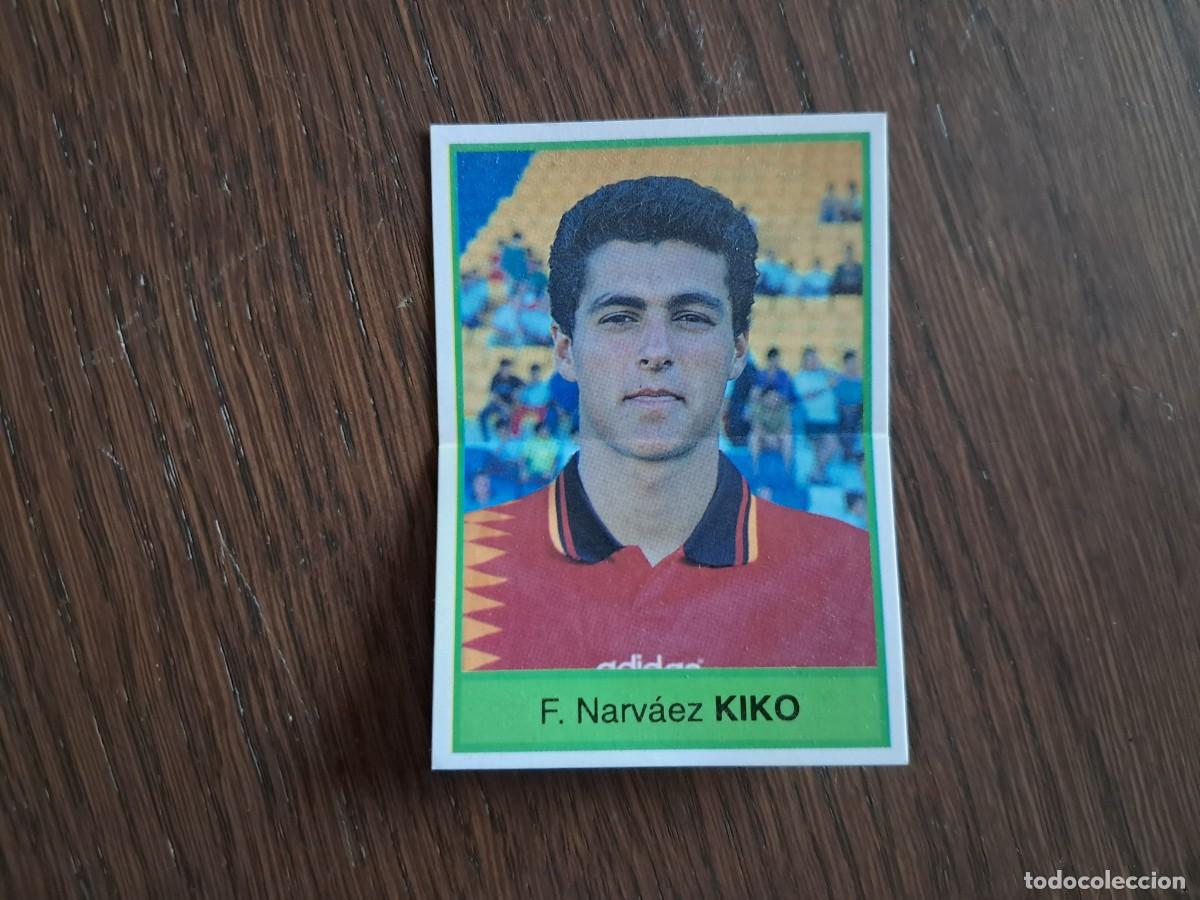 Fu&szlig;ball-Sticker: cromo adhesivo de bollycao, selecci&oacute;n espa&ntilde;ola de futbol, USA 1994, F Narv&aacute;ez, Kiko, sin pegar.