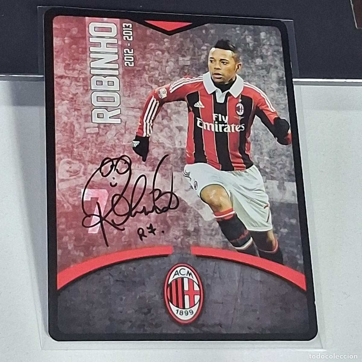 Cromos de f&uacute;tbol: D4 7 ROBINHO SIGNED FIRMA AC MILAN 2012-2013 12 13 TOUCH PLAYERS CARDS PREZIOSI CARTAMUNDI