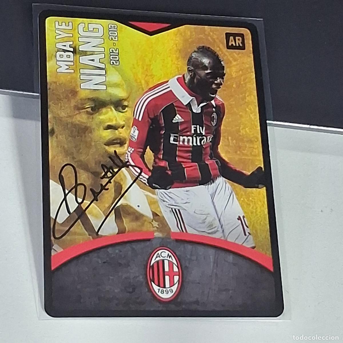 Fu&szlig;ball-Sticker: D4 19 MBAYE NIANG SIGNED FIRMA AC MILAN 2012-2013 12 13 TOUCH PLAYERS CARDS PREZIOSI CARTAMUNDI