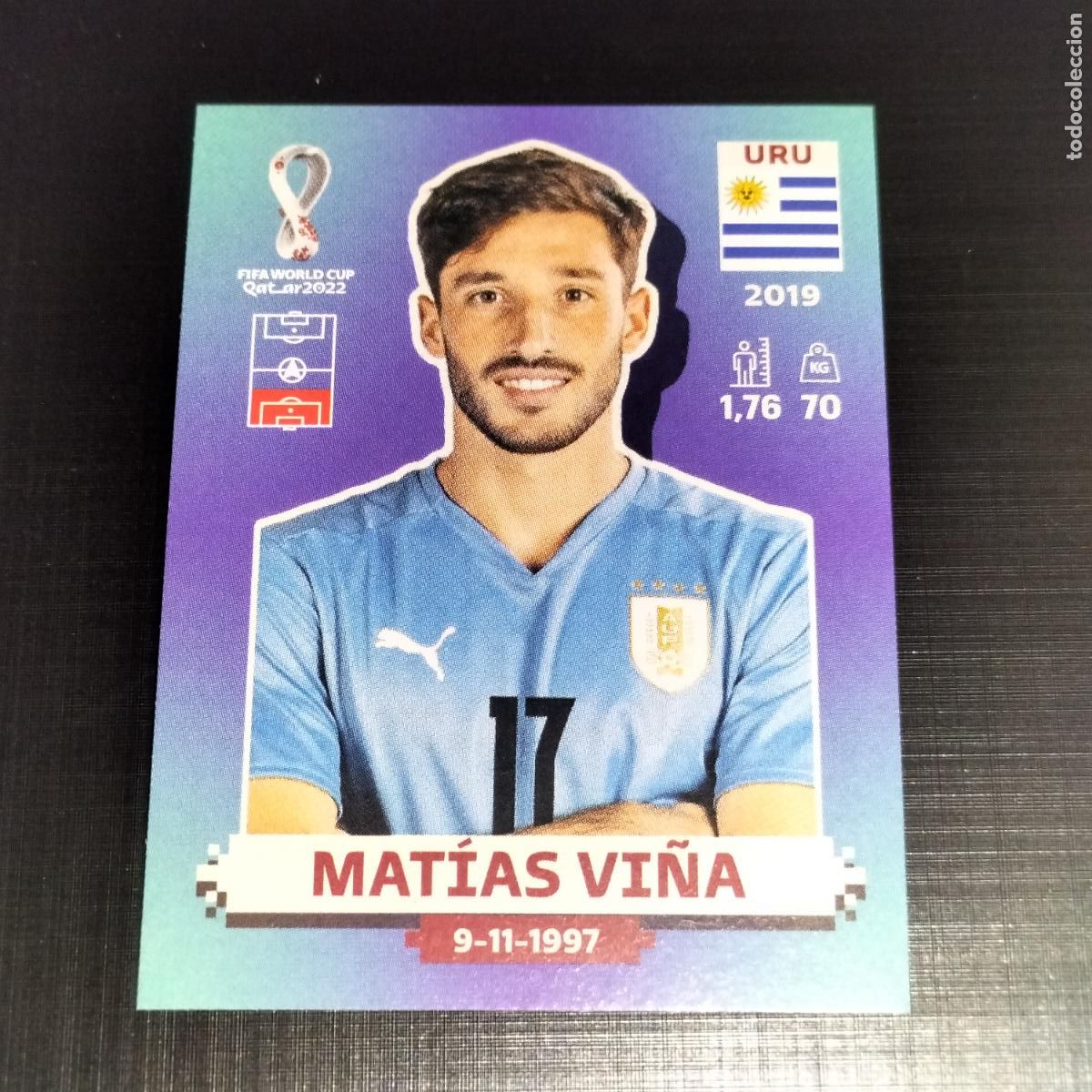 Cromos de f&uacute;tbol: URU 10 MATIAS VI&Ntilde;A URUGUAY CROMOS STICKER MUNDIAL QTAR 22 2022 FIFA WORLD CUP PANINI