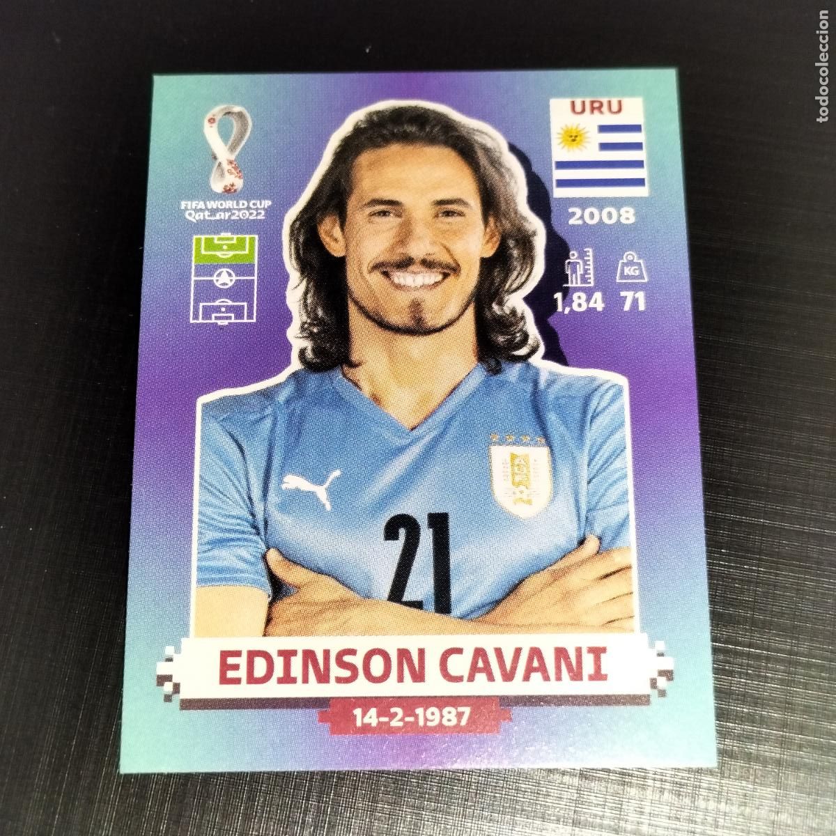 Cromos de f&uacute;tbol: URU 17 EDINSON CAVANI URUGUAY CROMOS STICKER MUNDIAL QTAR 22 2022 FIFA WORLD CUP PANINI