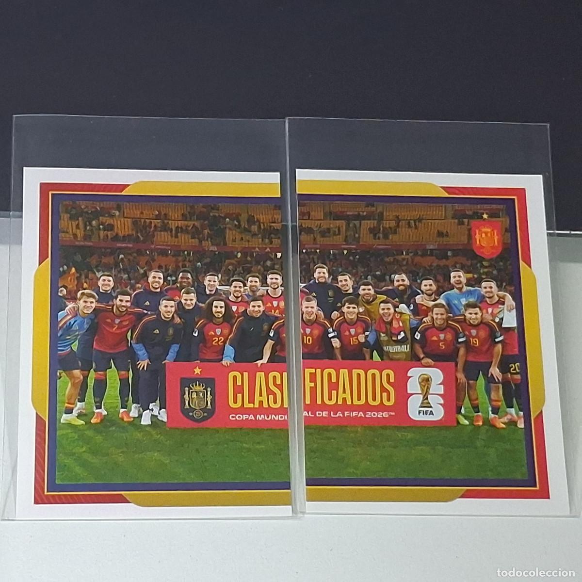 Cromos de f&uacute;tbol: D5 2 Y 3 ALINEACION PANINI SELECCION ESPA&Ntilde;OLA ESPA&Ntilde;A SPAIN CARREFOUR 26 2026