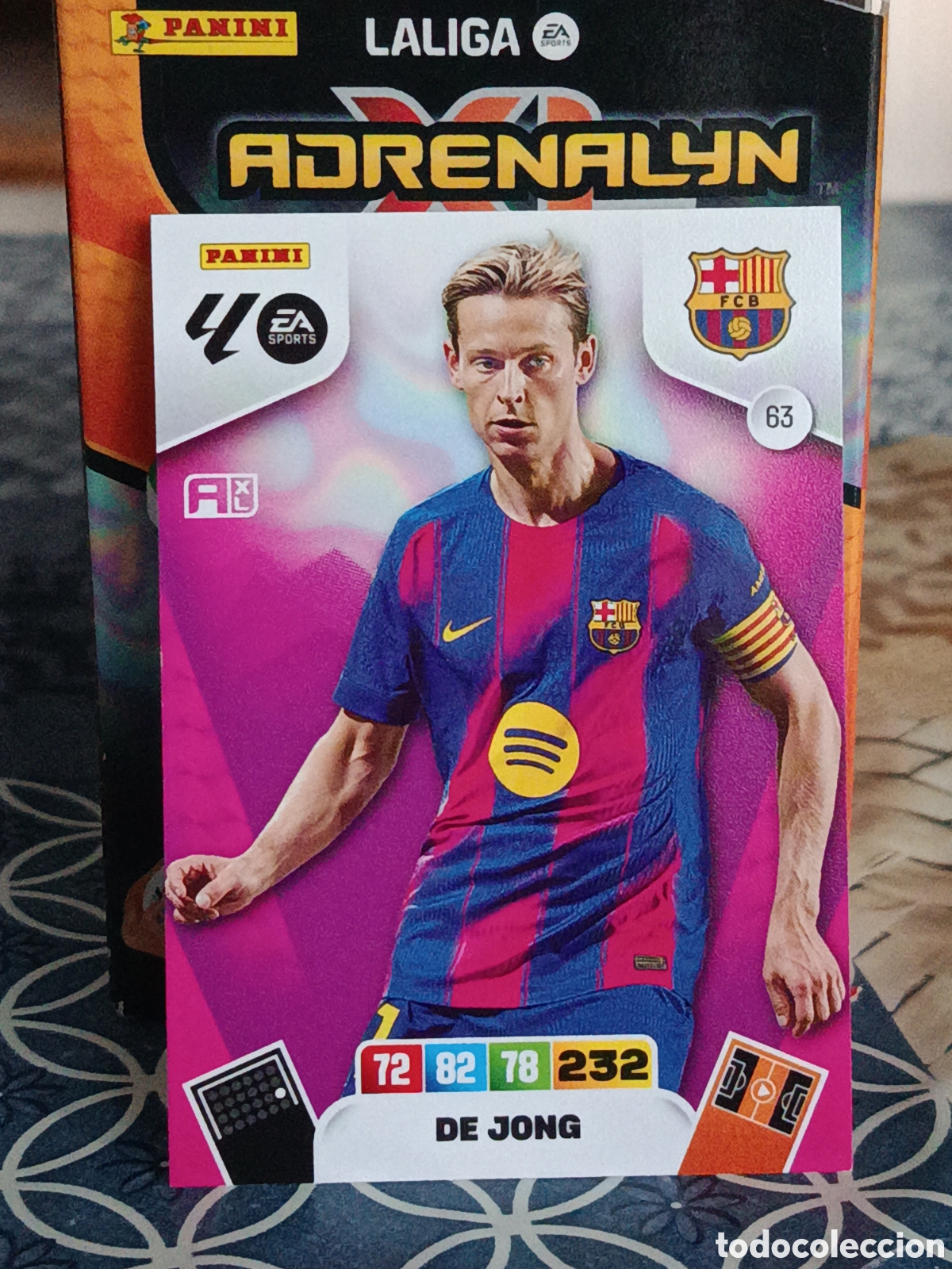 Cromos de f&uacute;tbol: DE JONG FC BARCELONA BAR&Ccedil;A N&ordm; 63 LIGA ADRENALYN 25 26 2025 2026 PANINI