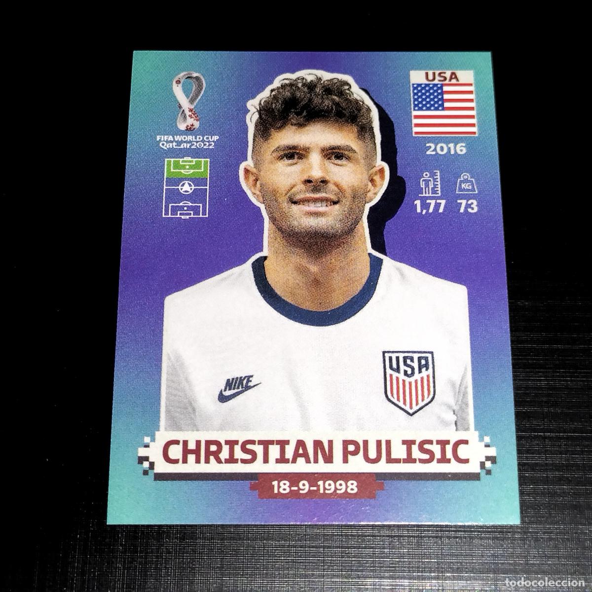 Fu&szlig;ball-Sticker: USA 18 CHRISTIAN PULISIC ESTADOS UNIDOS CROMOS STICKER MUNDIAL QTAR 22 2022 FIFA WORLD CUP PANINI