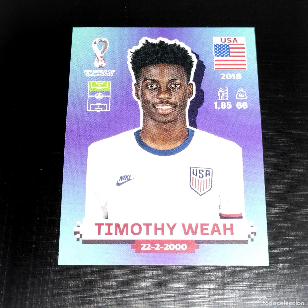 Fu&szlig;ball-Sticker: USA 20 TIMOTHY WEAH ESTADOS UNIDOS CROMOS STICKER MUNDIAL QTAR 22 2022 FIFA WORLD CUP PANINI