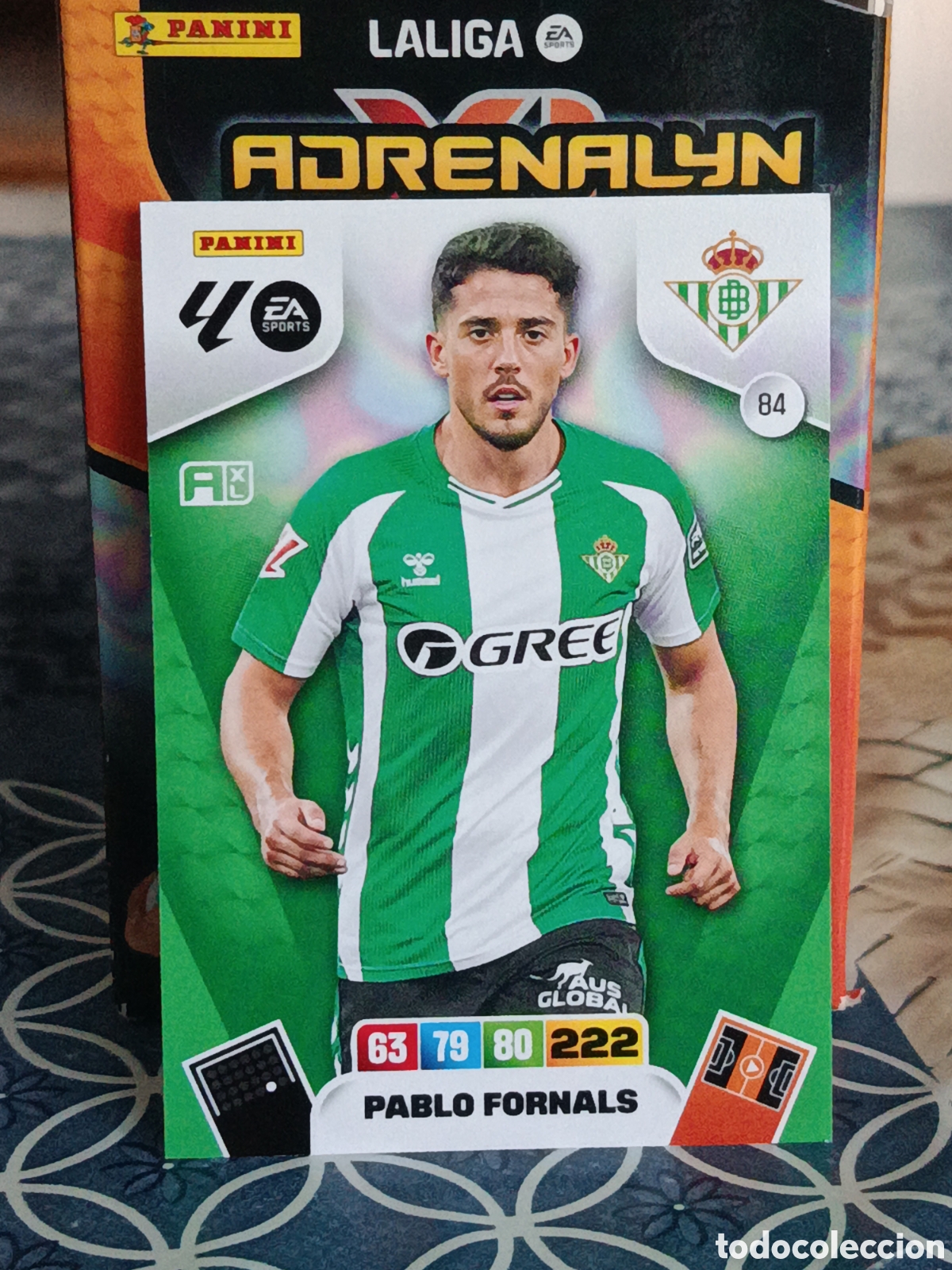 Fu&szlig;ball-Sticker: PABLO FORNALS BETIS FC N&ordm; 84 LIGA ADRENALYN 25 26 2025 2026 PANINI