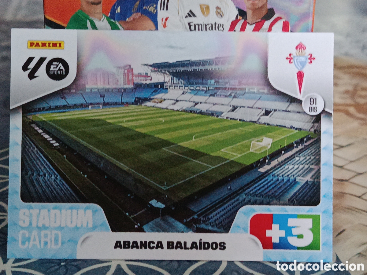 Fu&szlig;ball-Sticker: STADIUM CARD ABANCA BALAIDOS ESTADIO CELTA N&ordm; 91 BIS LIGA ADRENALYN 25 26 2025 2026 PANINI