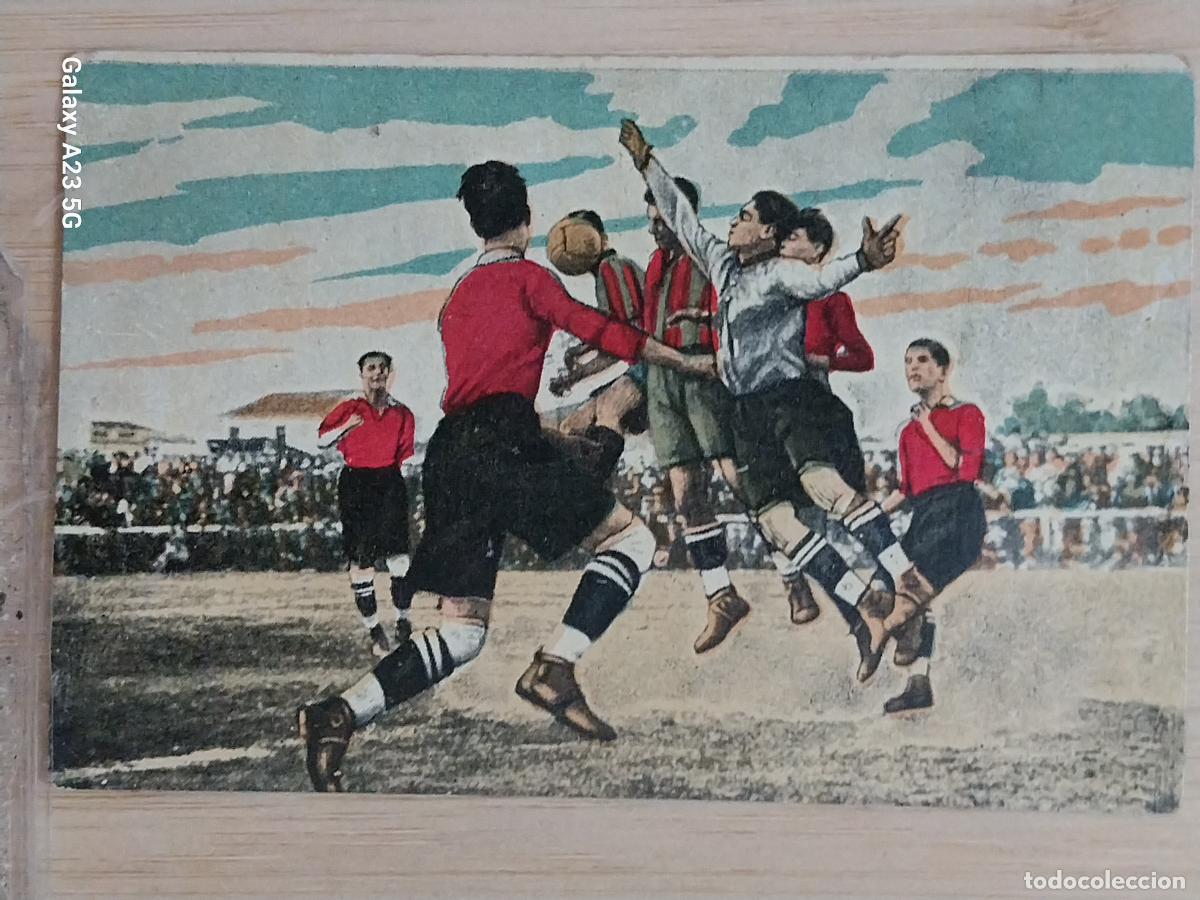 Cromos de f&uacute;tbol: SANTIZO FC MARTINENC VS FC BARCELONA * CROMO A&Ntilde;OS 1920 CHOCOLATE EDUARDO PI ORIGINAL 10.5X7 CM
