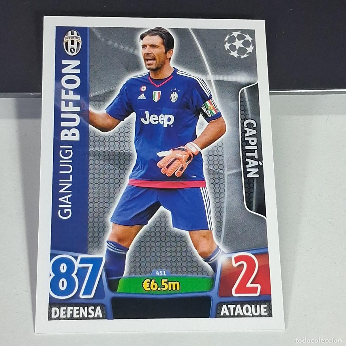 Cromos de f&uacute;tbol: D6 451 BUFFON CAPITAN JUVENTUS CROMOS CARDS UEFA CHAMPIONS LEAGUE TOPPS ATTAX 15 16 2015 2016