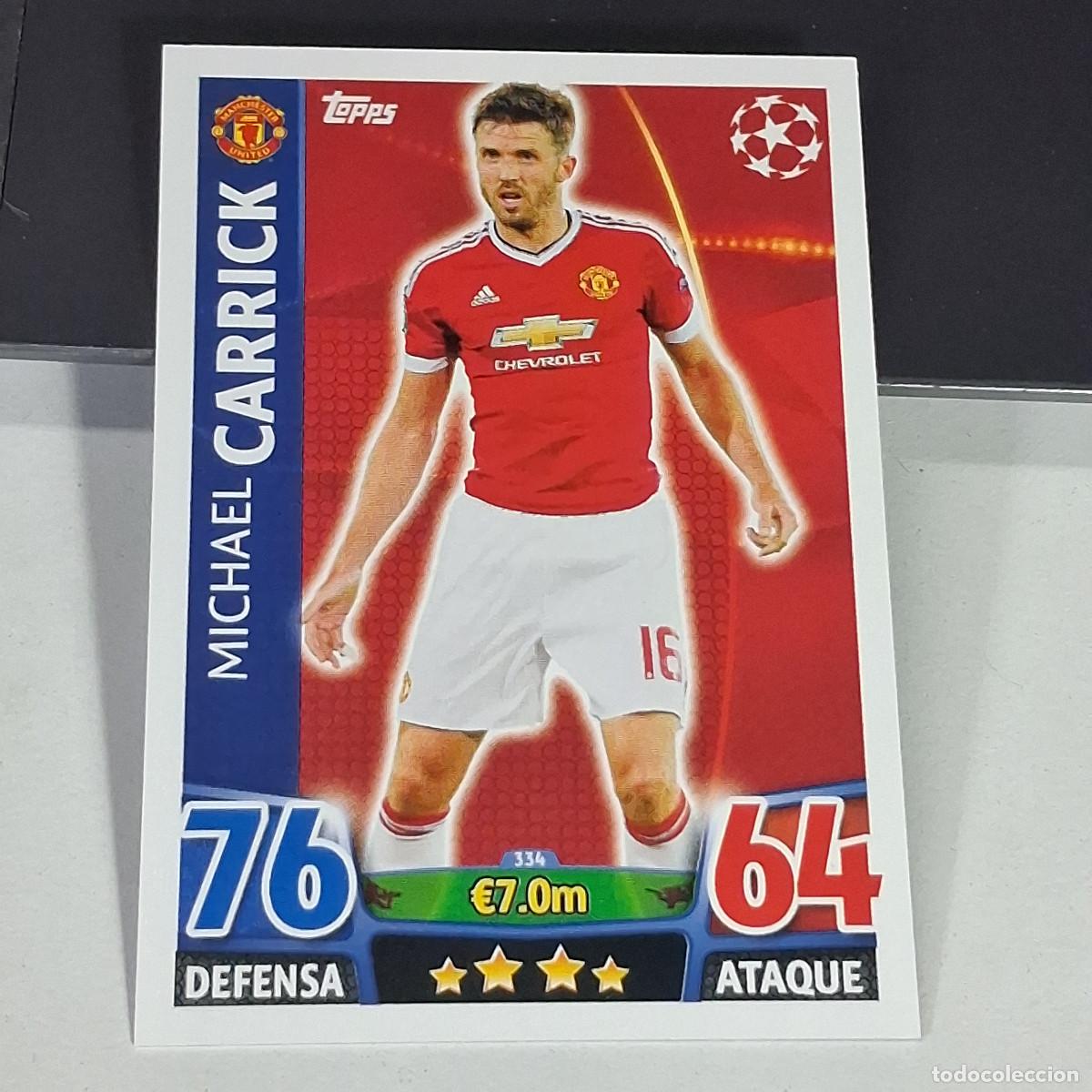 Cromos de f&uacute;tbol: D6 334 MICHAEL CARRICK MANCHESTER UNITED CARDS UEFA CHAMPIONS LEAGUE TOPPS ATTAX 15 16 2015 2016
