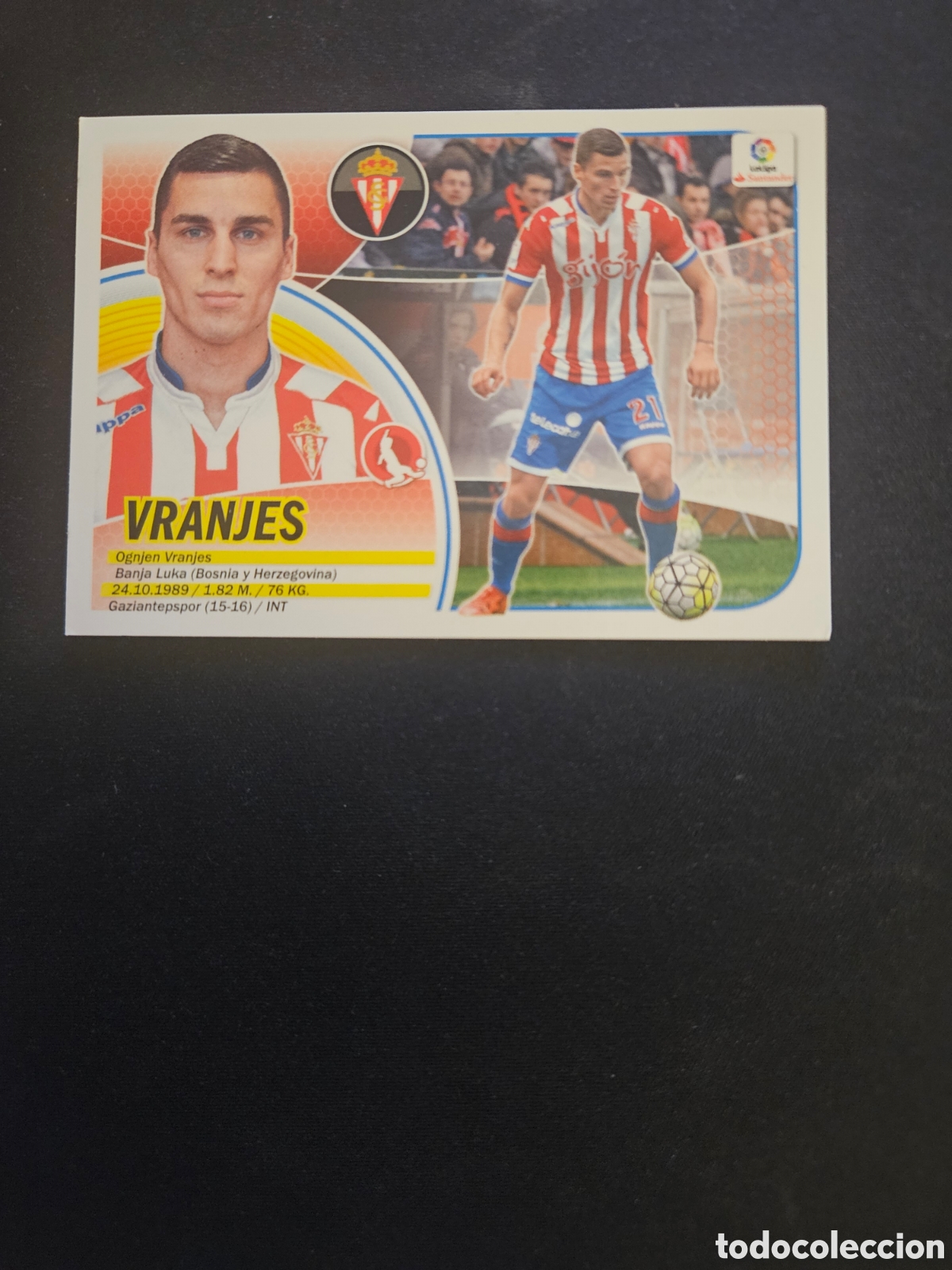 Cromos de f&uacute;tbol: VRANJE&Scaron; N&ordm; 4 SPORTING GIJ&Oacute;N &ndash; LIGA ESTE 2016-17 PANINI