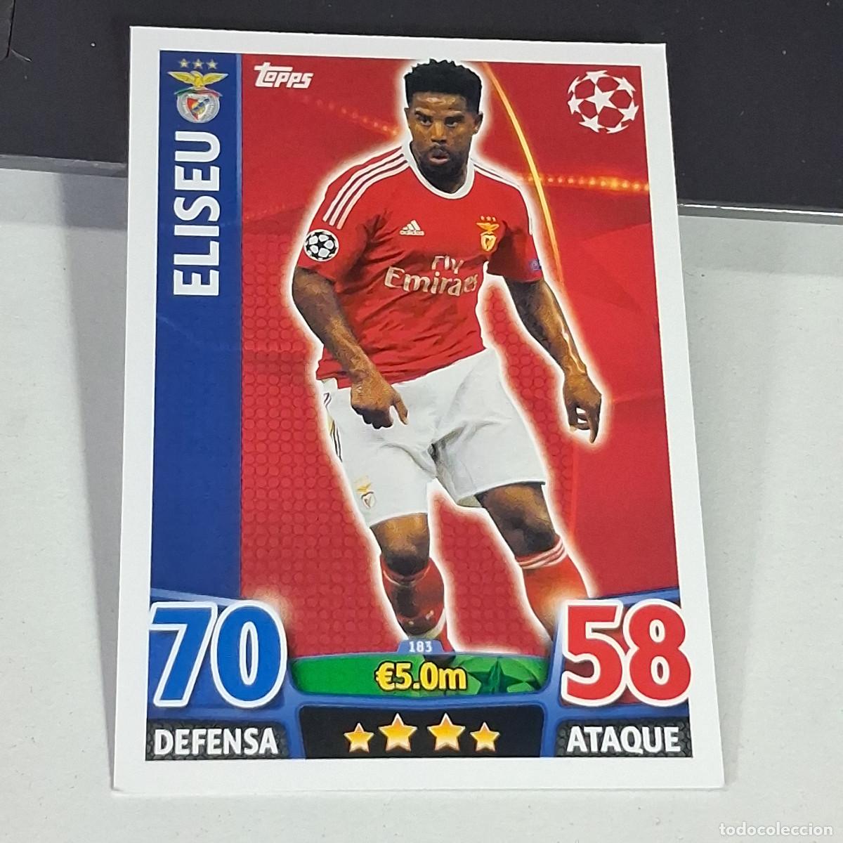 Cromos de f&uacute;tbol: D6 183 ELISEU BENFICA SLB CARDS UEFA CHAMPIONS LEAGUE TOPPS ATTAX 15 16 2015 2016