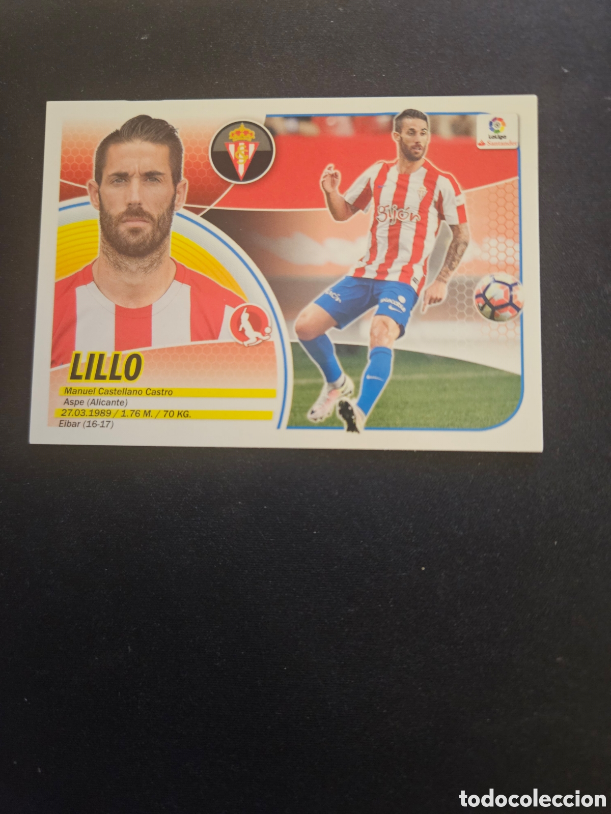 Cromos de f&uacute;tbol: LILLO N&ordm; 7A SPORTING GIJ&Oacute;N &ndash; LIGA ESTE 2016-17 PANINI