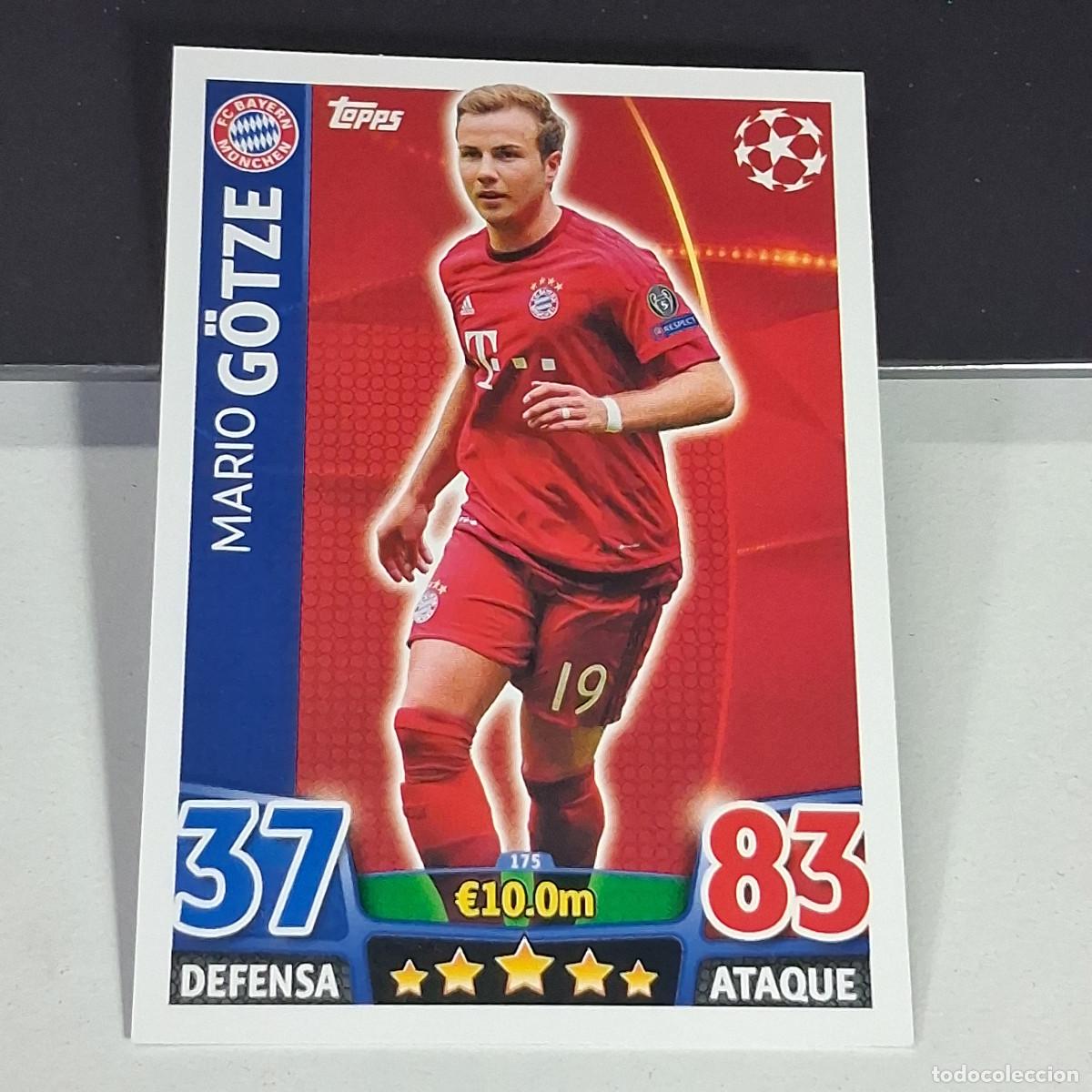 Cromos de f&uacute;tbol: D6 175 MARIO GOTZE BAYERN MUNCHEN CARDS UEFA CHAMPIONS LEAGUE TOPPS ATTAX 15 16 2015 2016