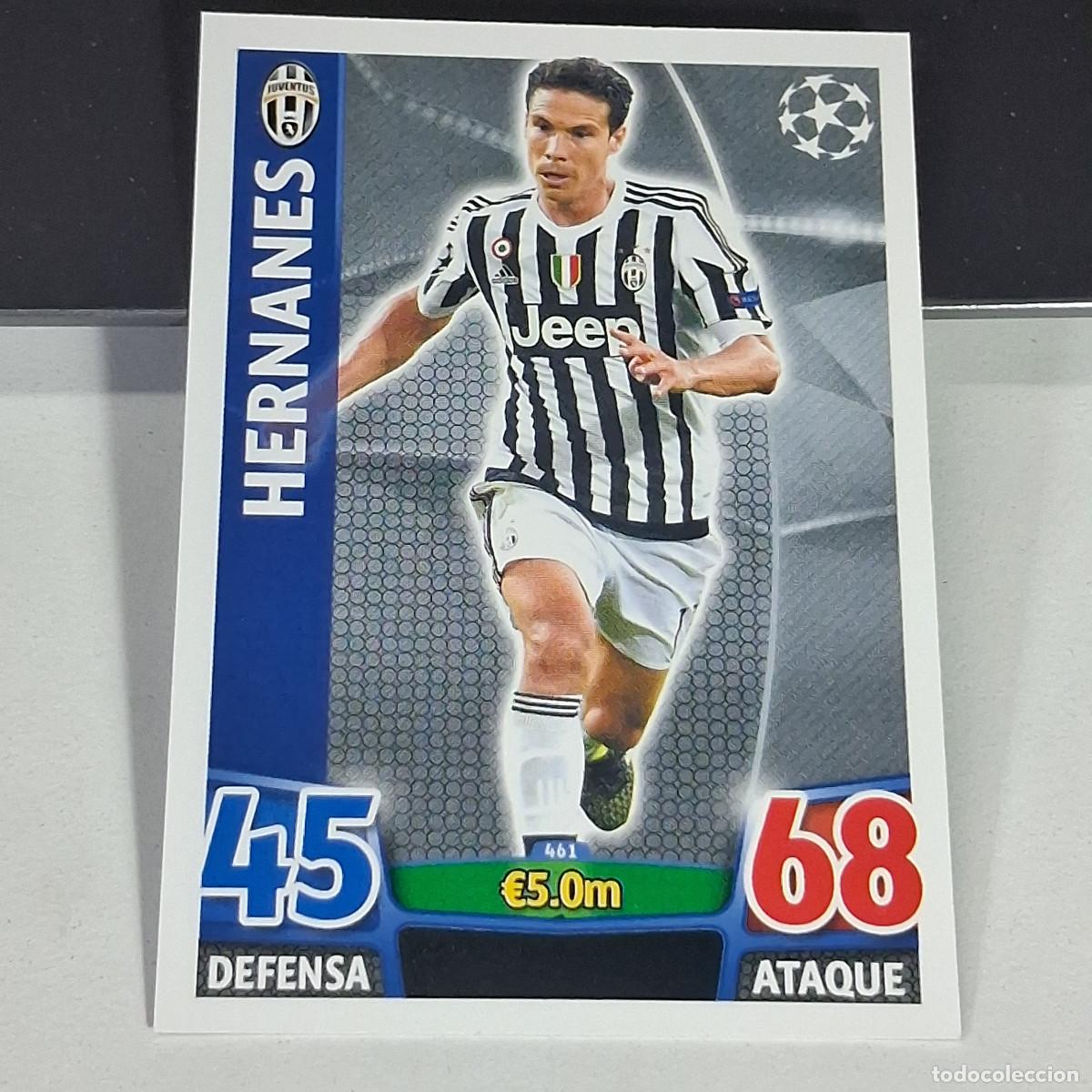 Cromos de f&uacute;tbol: D6 461 HERNANES JUVENTUS CARDS UEFA CHAMPIONS LEAGUE TOPPS ATTAX 15 16 2015 2016