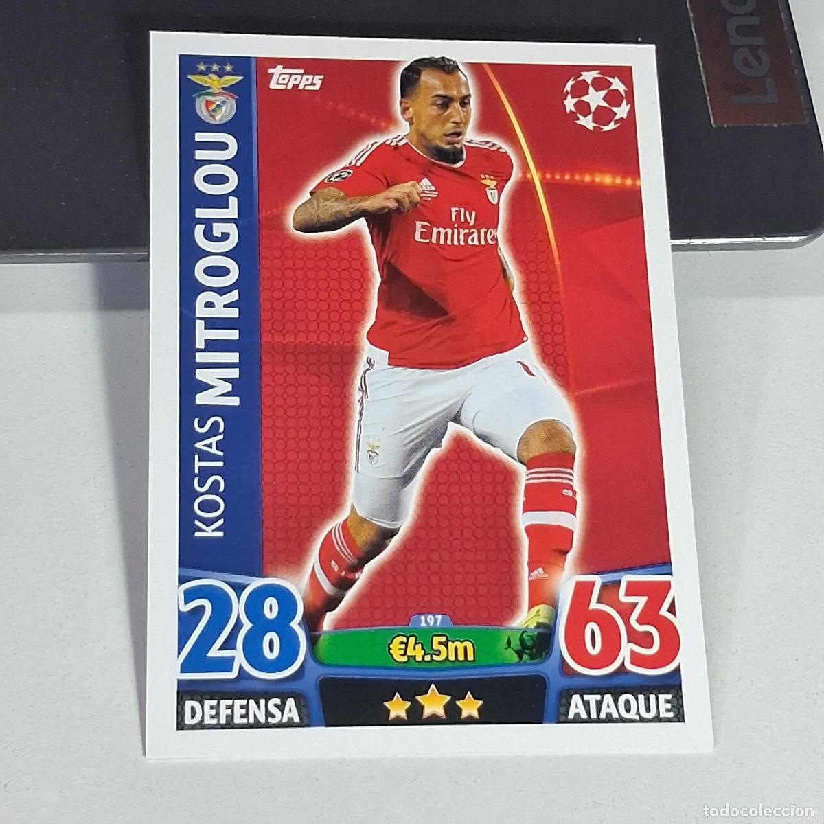 Cromos de f&uacute;tbol: D6 197 KOSTAS MITROGLOU BENFICA SLB CARDS UEFA CHAMPIONS LEAGUE TOPPS ATTAX 15 16 2015 2016
