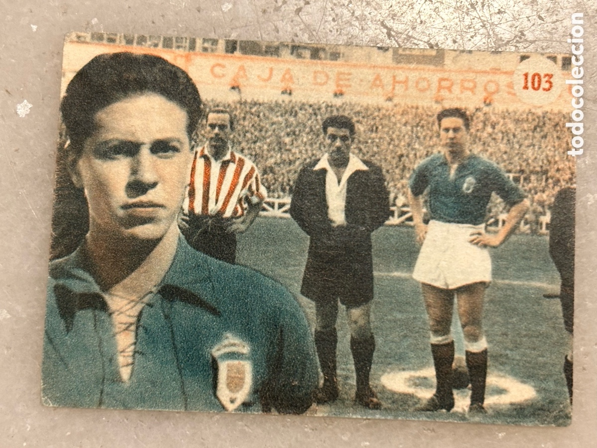 Cromos de f&uacute;tbol: Cromo f&uacute;tbol Fallin Oviedo &aacute;lbum escenas deportivas 1953