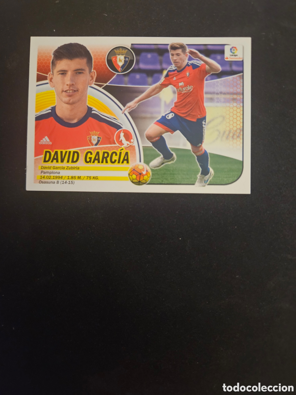 Cartes &agrave; collectionner de Football: DAVID GARC&Iacute;A N&ordm; 6 OSASUNA &ndash; LIGA ESTE 2016-17 PANINI