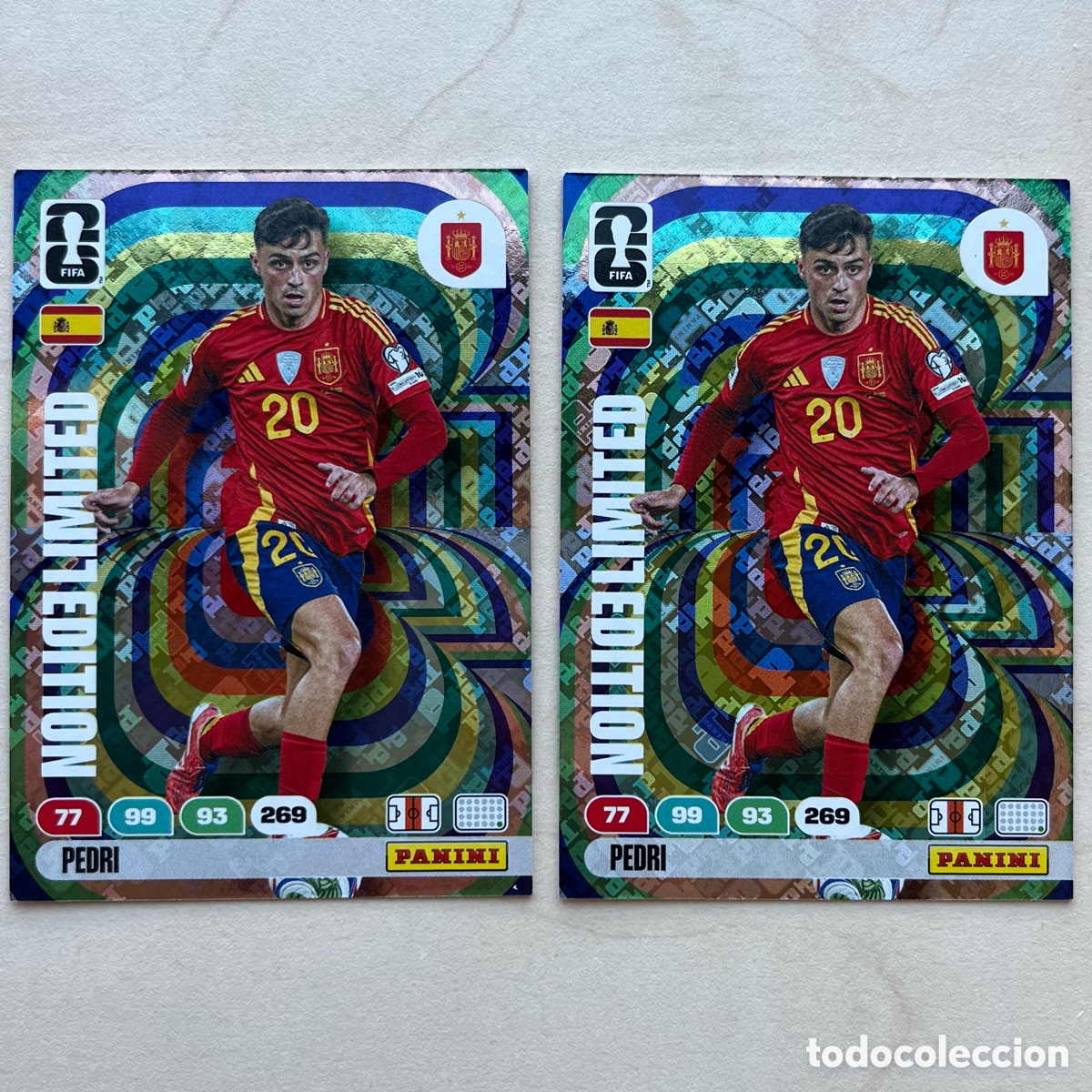 Football Stickers: Lote 2 Pedri Edici&oacute;n Limitada Adrenalyn XL Mundial 2026 - Espa&ntilde;a