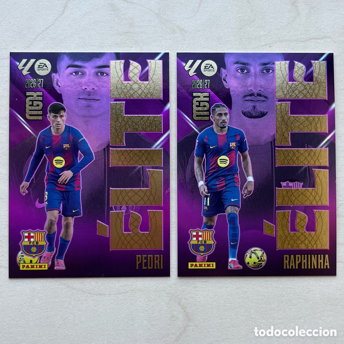 Fu&szlig;ball-Sticker: Lote Pedri & Raphinha Elite Megacracks 2026-27 - FC Barcelona