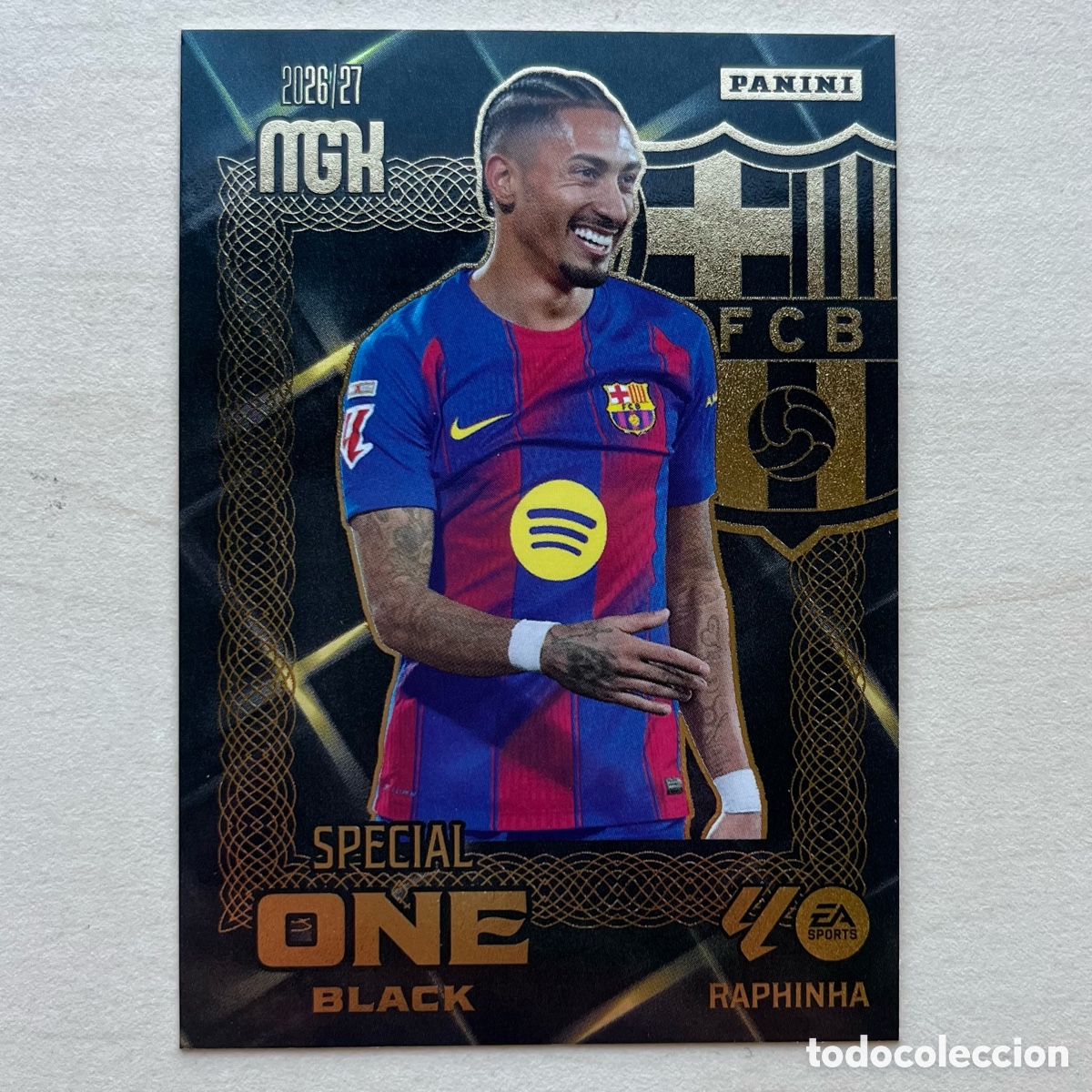 Cromos de f&uacute;tbol: Raphinha Special One Black Megacracks 2026-27 - FC Barcelona