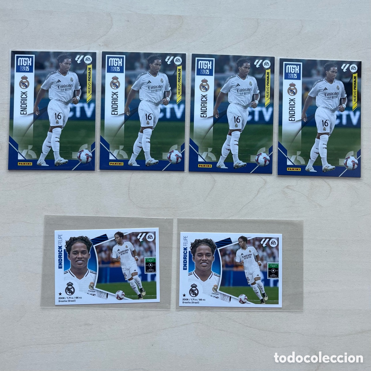Cromos de f&uacute;tbol: Lote 6 Endrick Rookies Megacracks & Liga Este 2024-25 - Real Madrid
