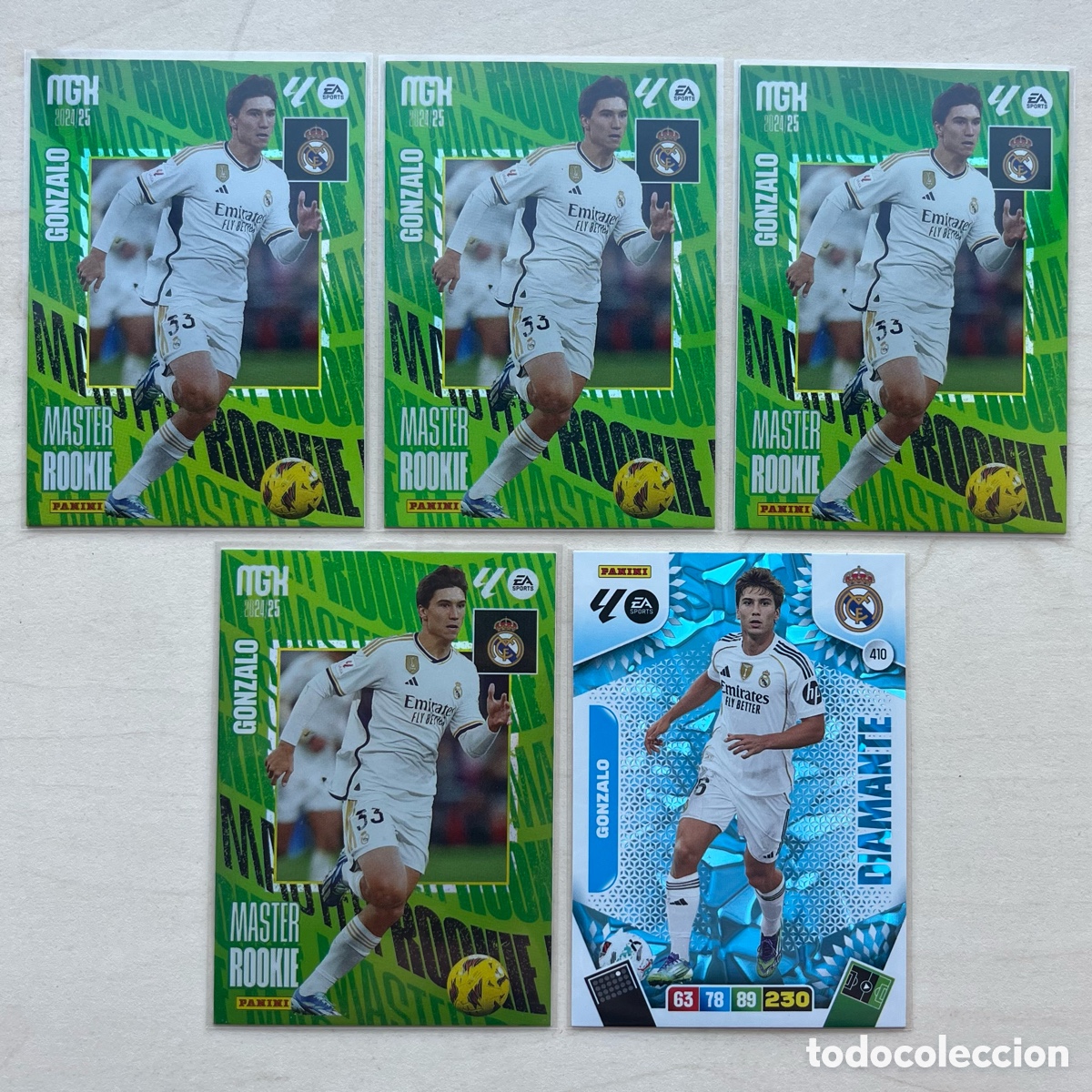 Cromos de f&uacute;tbol: Lote 5 Gonzalo Garc&iacute;a Rookies Megacracks 2024-25 & Adrenalyn 2025-26