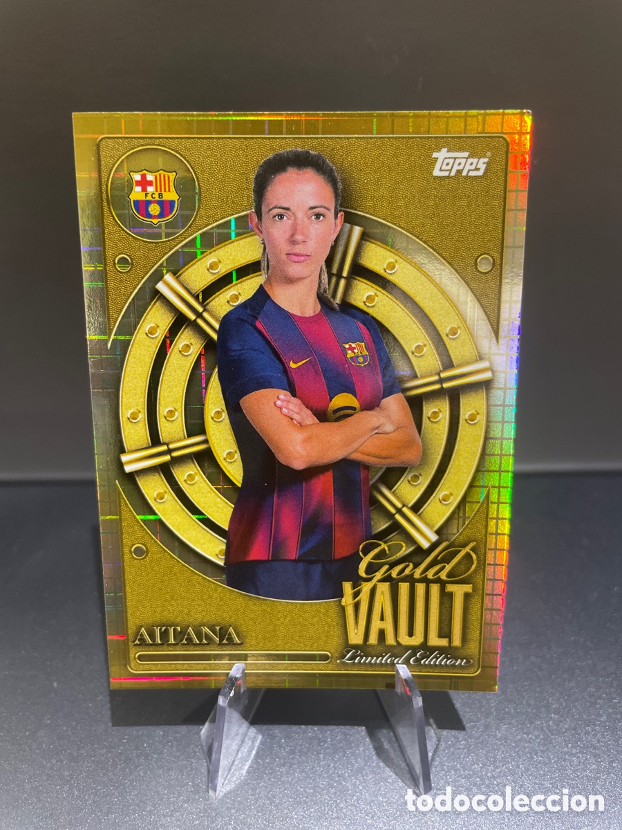 Cromos de f&uacute;tbol: Aitana Bonmati GV-3 Gold Vault Topps FC Barcelona Tin Set 2025-26