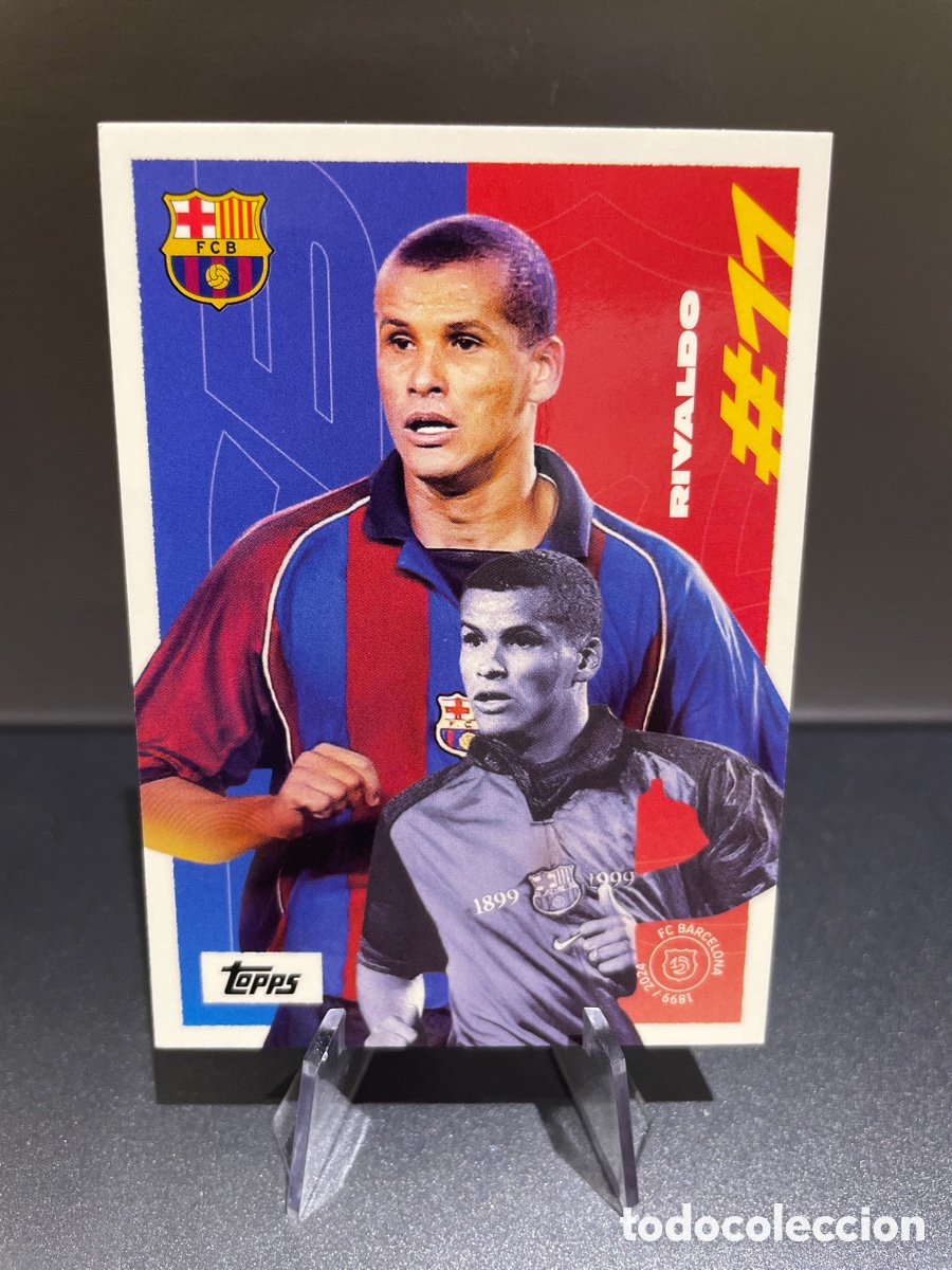 Cromos de f&uacute;tbol: Rivaldo #11 45 First Goal FC Barcelona Team Set Topps 2024-25
