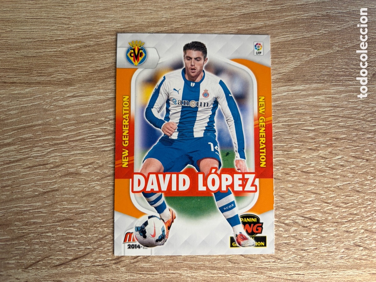 Cromos de f&uacute;tbol: 367 DAVID L&Oacute;PEZ ERROR ESCUDO NEW GENERATION MEGACRACKS MGK 2014 2015 14 15 RCD ESPANYOL
