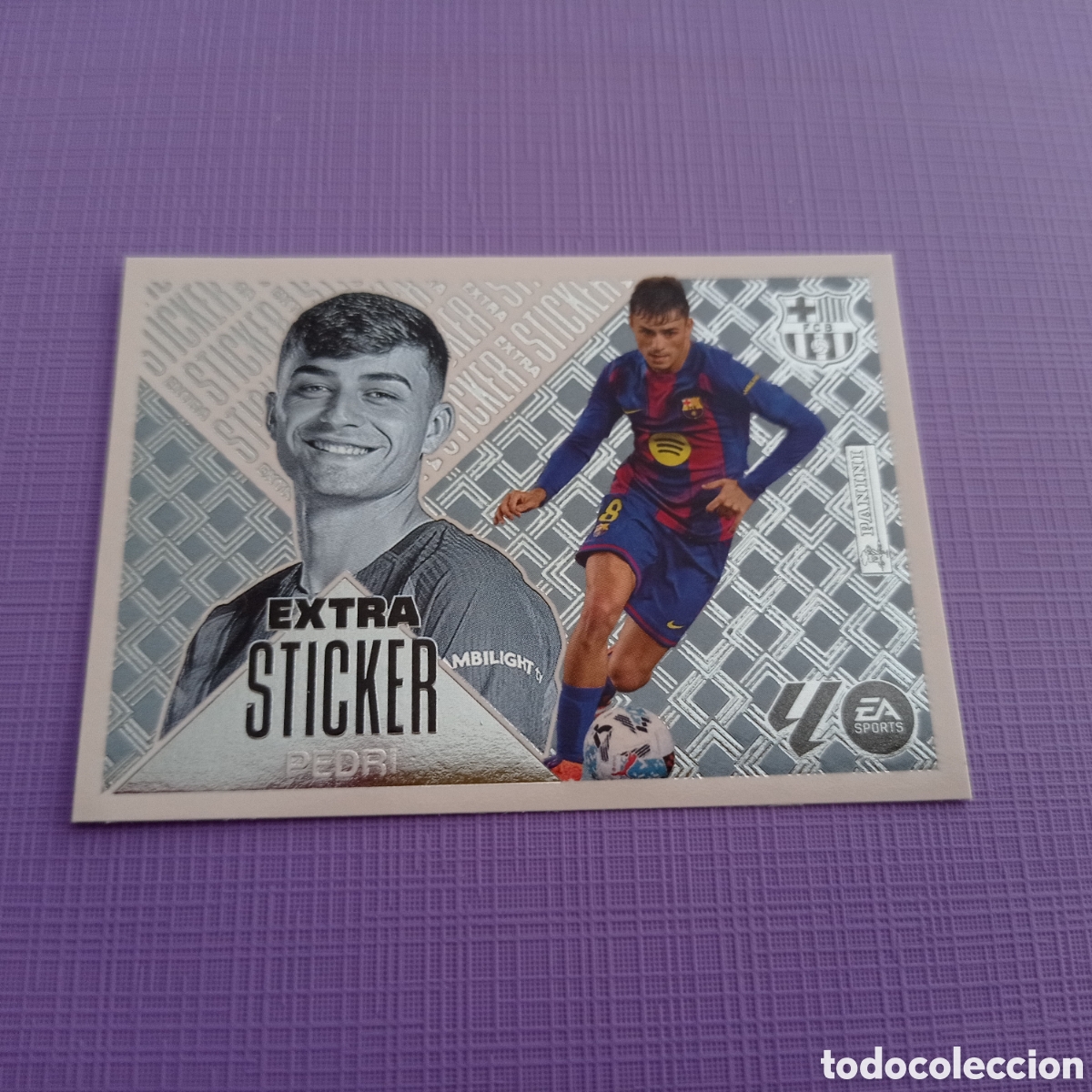 Cromos de f&uacute;tbol: EXTRA STICKER PLATA PEDRI FC BARCELONA LIGA ESTE 2026 2027 26 27