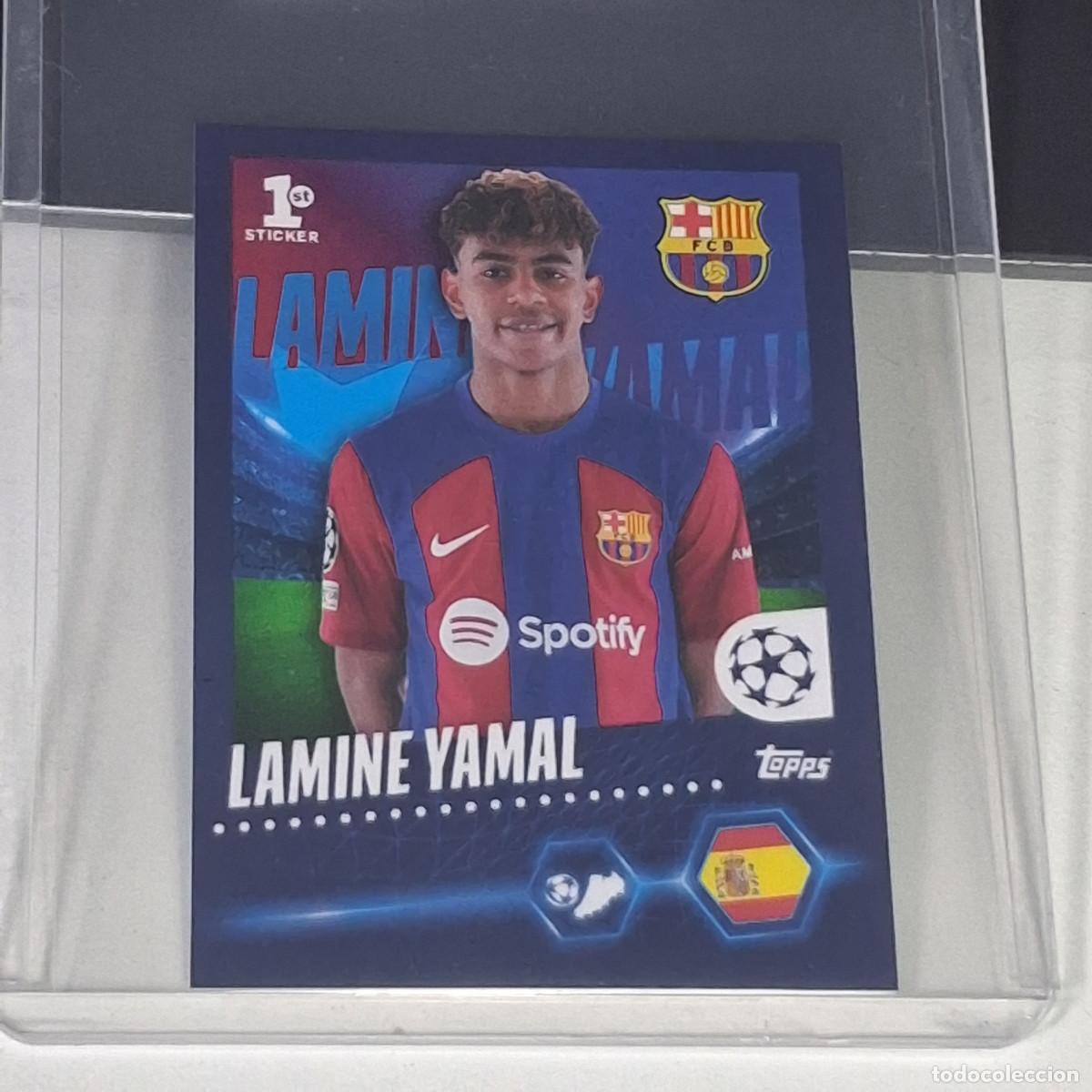 Fu&szlig;ball-Sticker: C1 A3 138 LAMINE YAMAL 1ST BARCELONA BAR&Ccedil;A CHAMPIONS STICKER 2023 2024 23 24 ALBUM TOPPS LEAGUE