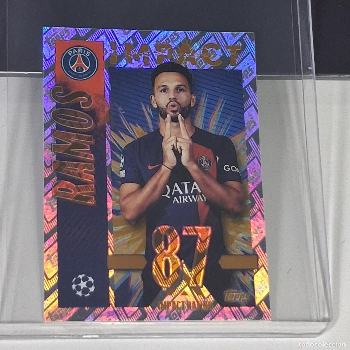 Cromos de f&uacute;tbol: C1 A1 369 GOLD RARA PSG RAMOS PARIS IMPACT CHAMPIONS STICKER 2023 2024 23 24 ALBUM TOPPS LEAGUE