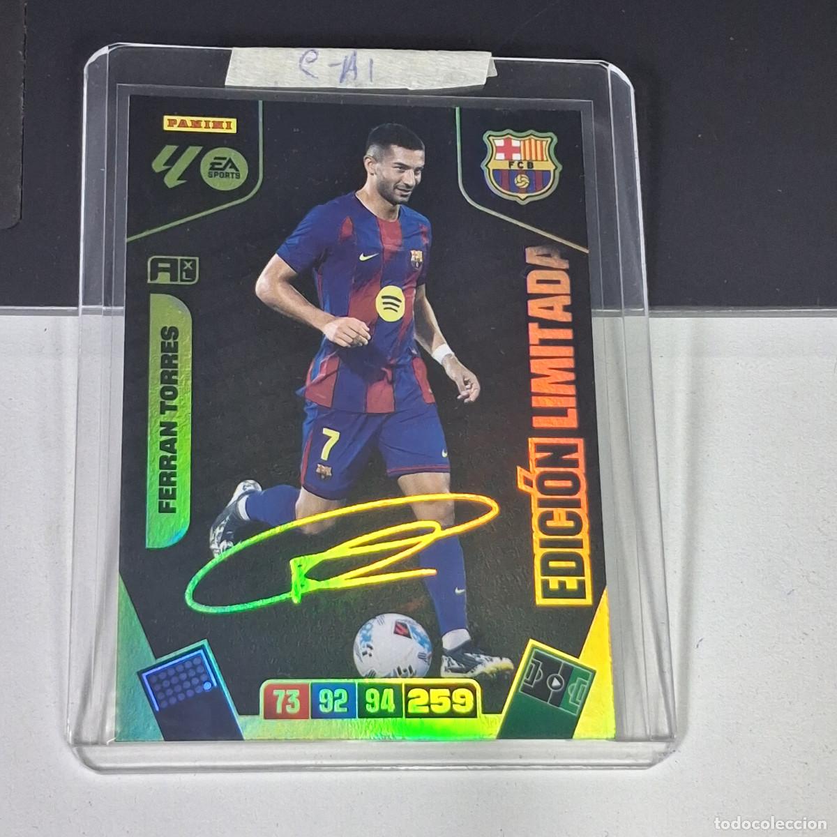 Cromos de f&uacute;tbol: C1A1 FERRAN TORRES BARCELONA FIRMA IMPRESA EDICION LIMITADA PANINI LIGA ADRENALYN XL 2025 2026 25 26