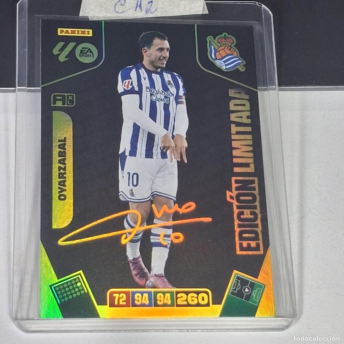 Cromos de f&uacute;tbol: C1A2 OYARZABAL REAL SOCIEDAD FIRMA IMPRESA EDICION LIMITADA PANINI LIGA ADRENALYN XL 2025 2026 25 26