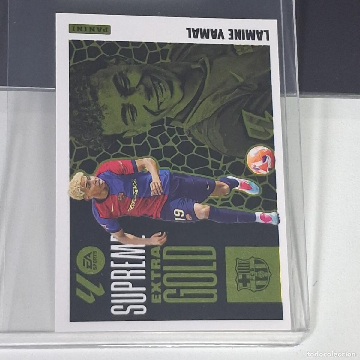 Cromos de f&uacute;tbol: C1A1 LAMINE YAMAL BARCELONA SUPREME EXTRA GOLD PANINI LIGA ESTE 25 26 2025 2026 STICKER CROMO