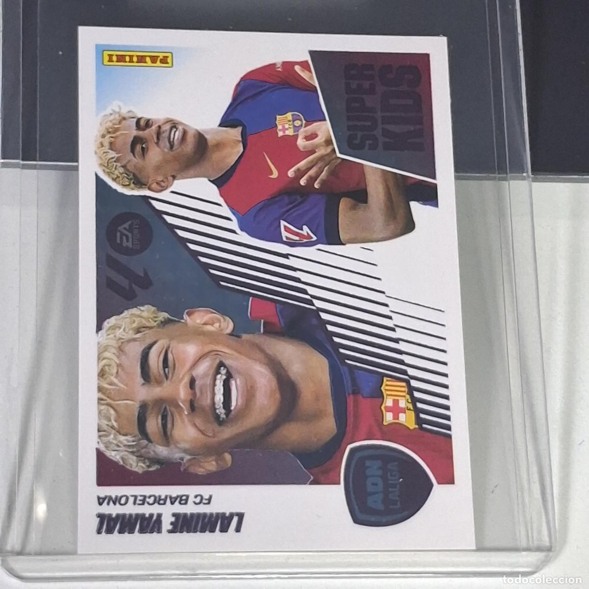 Football Stickers: C1A1 14 LAMINE YAMAL BARCELONA BAR&Ccedil;A SUPER KIDS SUPERKIDS ADN PANINI LIGA ESTE 25 26 2025 2026