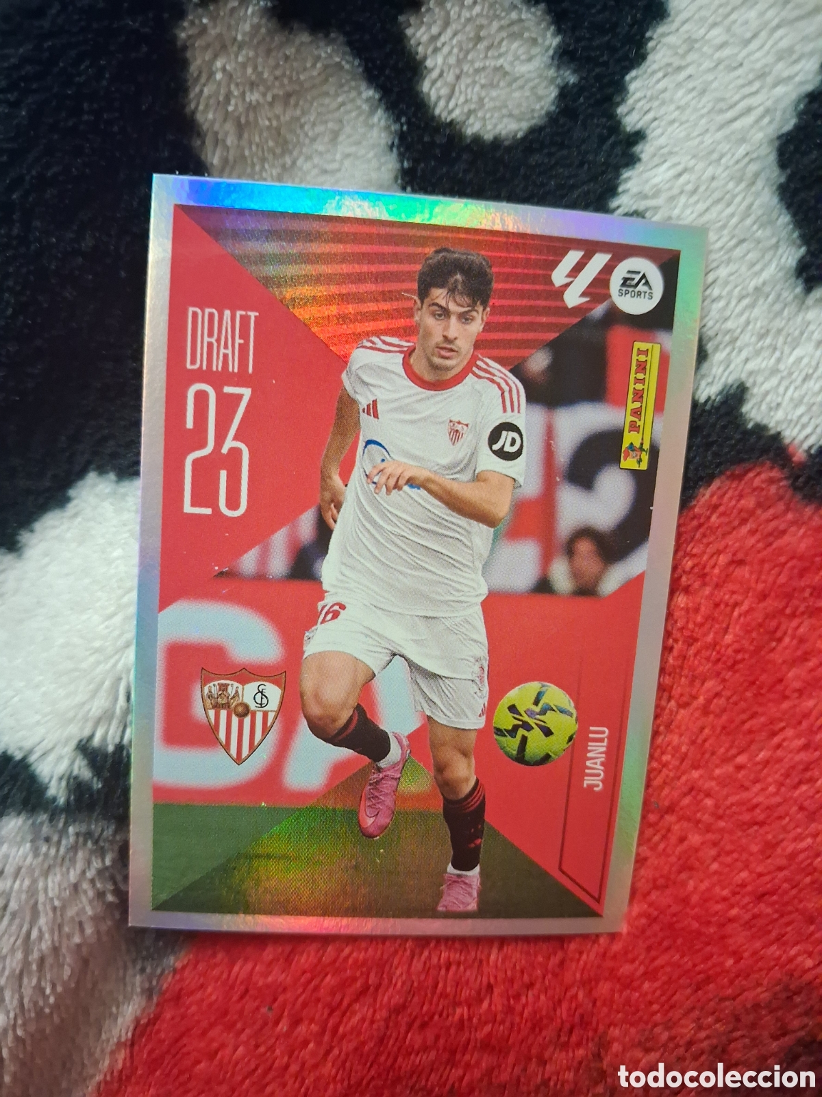 Cromos de f&uacute;tbol: Juanlu draft 23 n&uacute;mero 14 Del Sevilla cromo de la liga este 26-27 2026-2027