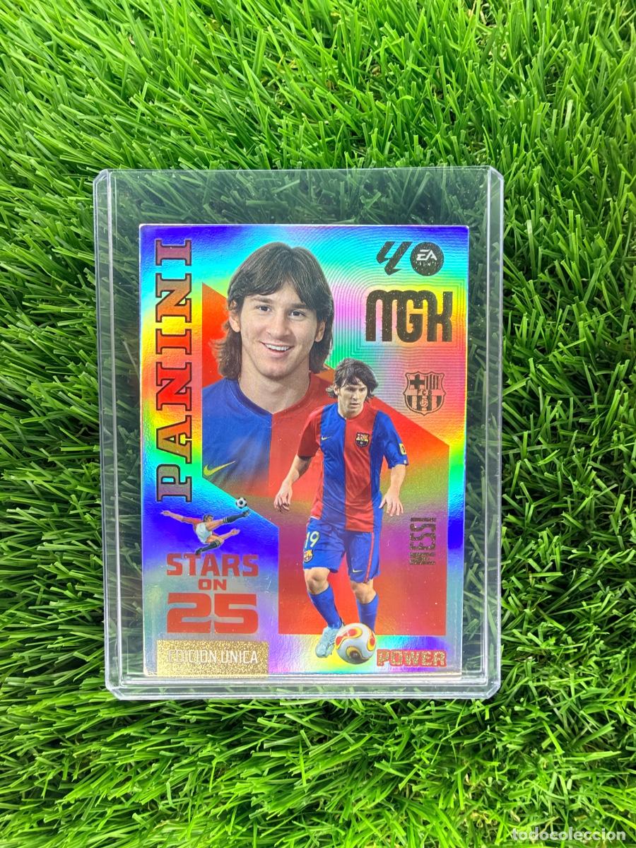 Cromos de f&uacute;tbol: N&ordm; 440P Messi Stars on 25 Power FC Barcelona Megacracks 26 27