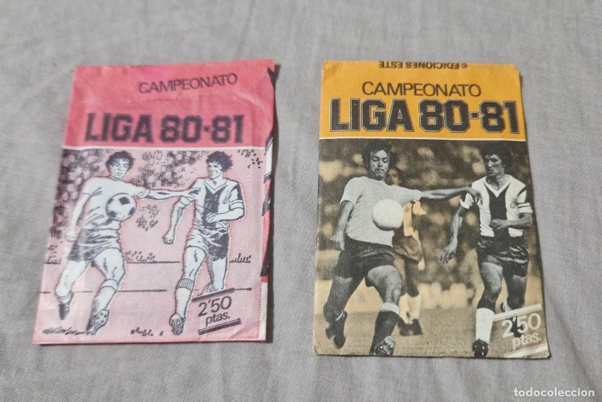 Cromos de f&uacute;tbol: LOTE DE 2 SOBRES SIN ABRIR 80-81 LIGA PANINI ESTE